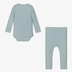 Jamiks Blue Cotton Baby Trouser Set Discount