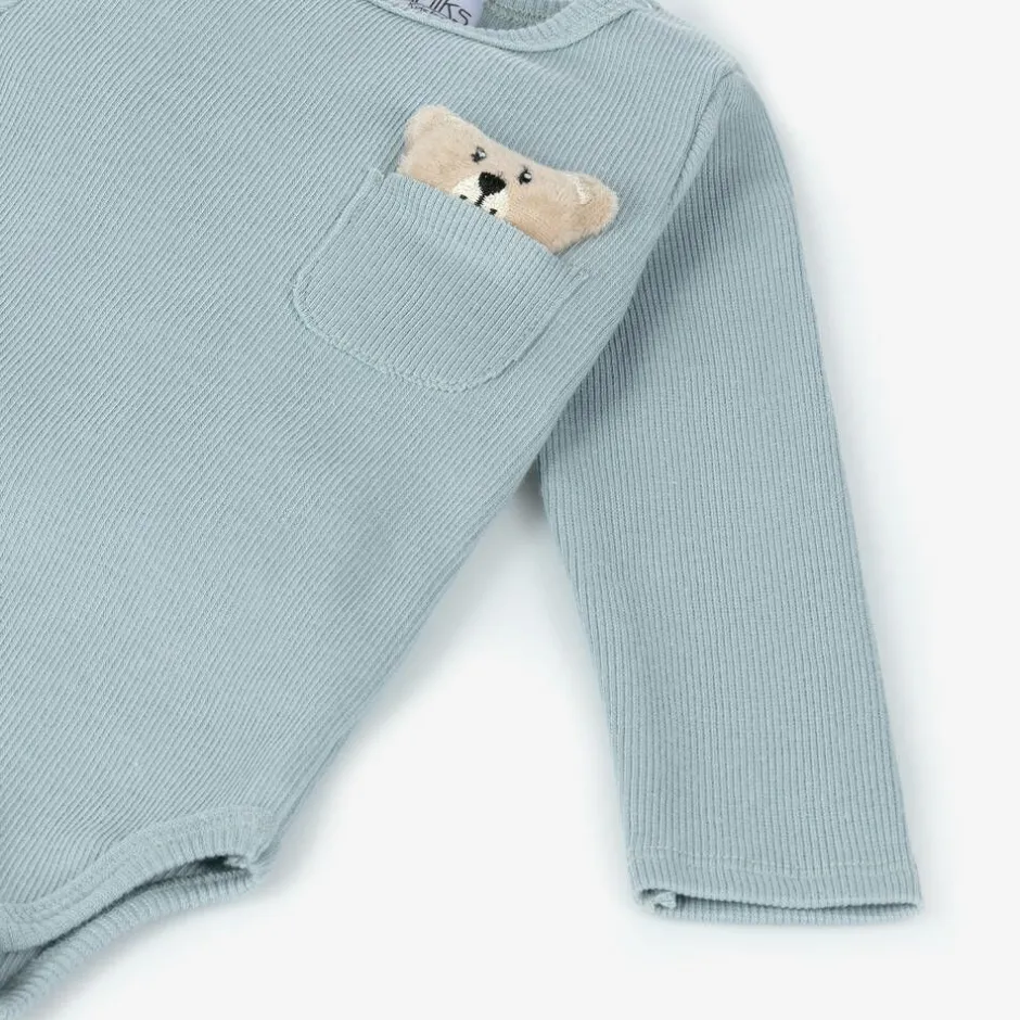 Jamiks Blue Cotton Baby Trouser Set Discount