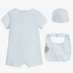 Gucci Blue Cotton Babysuit Gift Set Online