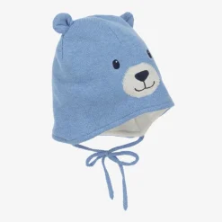 Mayoral Blue Cotton Bear Hat & Mittens Set Clearance