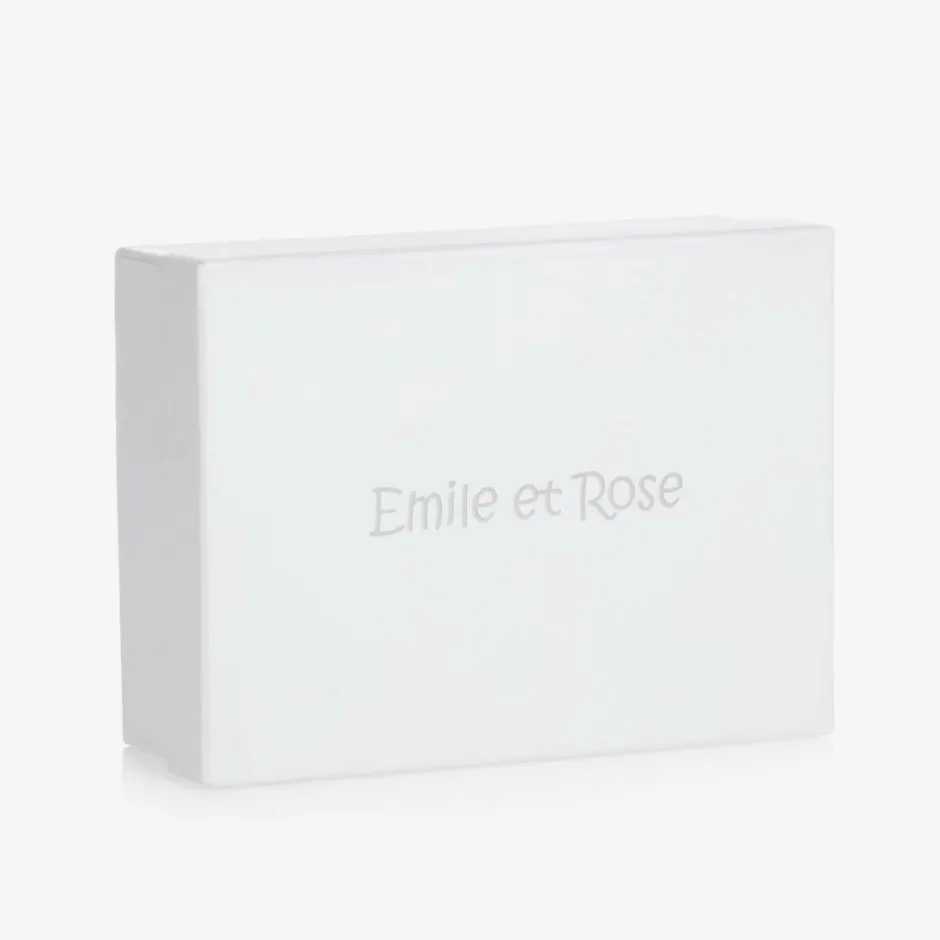 Emile et Rose Blue Cotton Bibs & Bear Baby Gift Set