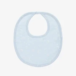 Kissy Kissy Blue Cotton Crescent Moonlight Baby Bib New