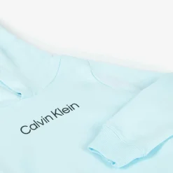 Calvin Klein Blue Cotton Jersey Hoodie New