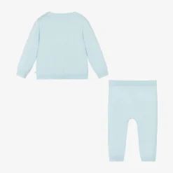 Marie-Chantal Blue Cotton Knit Trouser Set Best
