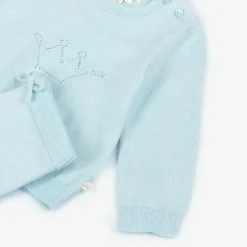 Marie-Chantal Blue Cotton Knit Trouser Set Best