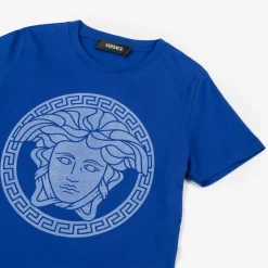 Versace Blue Cotton Medusa Print T-Shirt Outlet