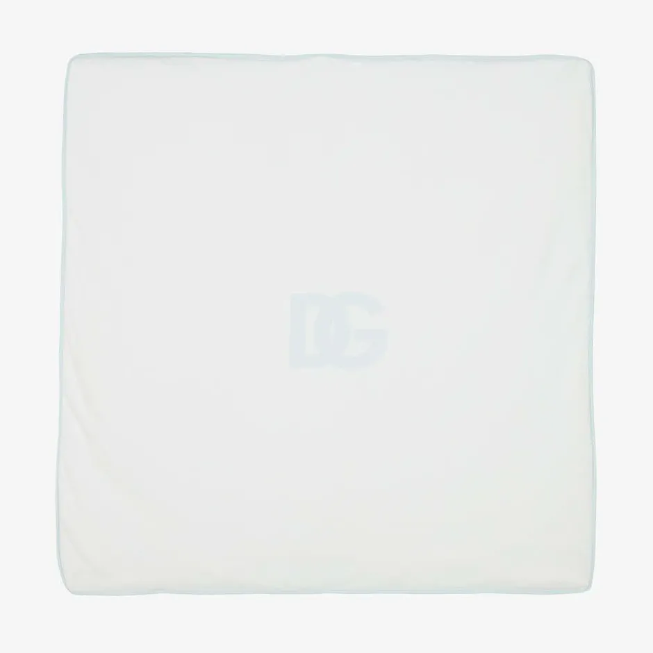 Dolce amp; Gabbana Blue Cotton Padded DG Baby Blanket (78cm) New