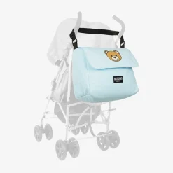 Moschino Baby Blue Cotton Teddy Bear Changing Bag (49cm) New