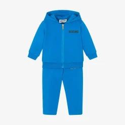 Moschino Baby Blue Cotton Teddy Bear Logo Tracksuit Clearance