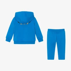 Moschino Baby Blue Cotton Teddy Bear Logo Tracksuit Clearance