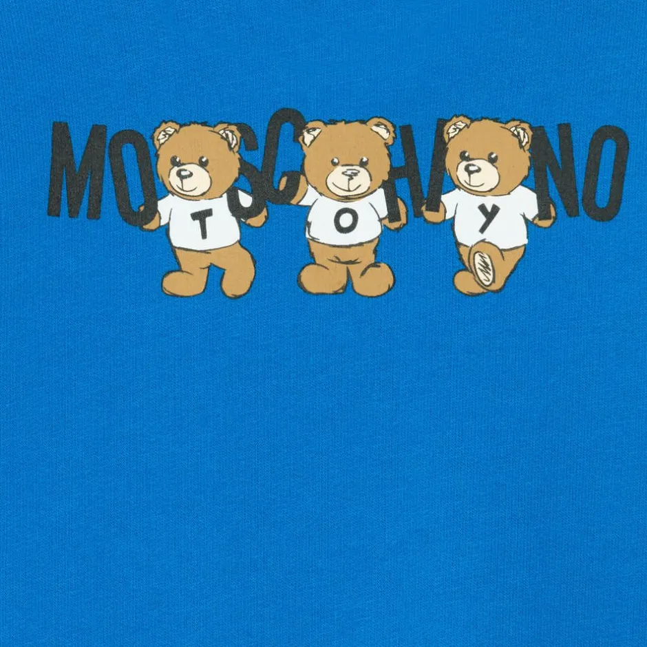Moschino Baby Blue Cotton Teddy Bear Logo Tracksuit Clearance