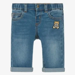 Moschino Baby Blue Denim Teddy Logo Jeans Hot
