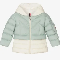 Moncler Enfant Blue Down Padded Hooded Jacket Clearance