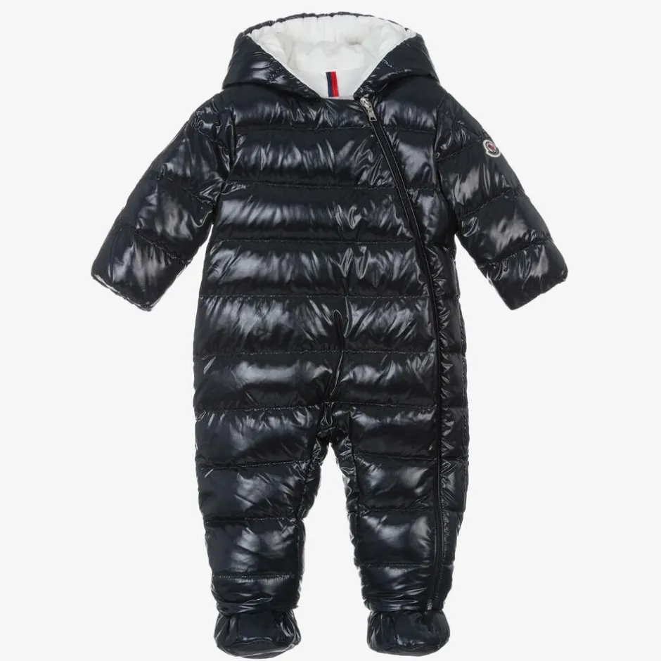 Moncler Enfant Blue Down Padded Indro Puffer Snowsuit New