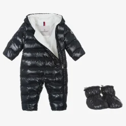 Moncler Enfant Blue Down Padded Indro Puffer Snowsuit New