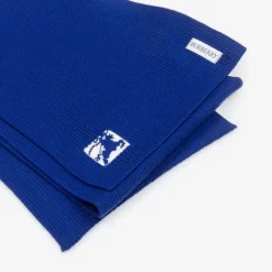 Burberry Blue EKD Ribbed Wool Scarf Discount