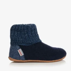 Giesswein Blue Felted Wool Slippers Sale