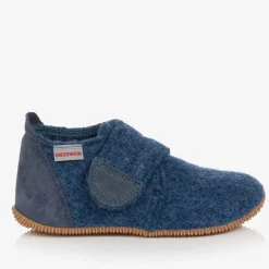 Giesswein Blue Felted Wool Slippers Outlet