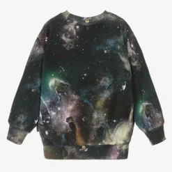 Molo Blue Galaxy Print Organic Cotton Sweatshirt New