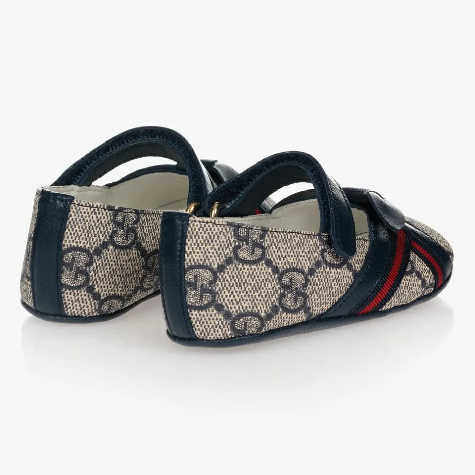 Gucci Blue GG Ballerina Baby Pumps Sale