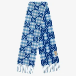 Gucci Blue GG Logo Scarf (140cm) Online