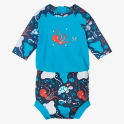 Splash About Blue Happy Nappy Baby Sun Suit (UPF50+) New