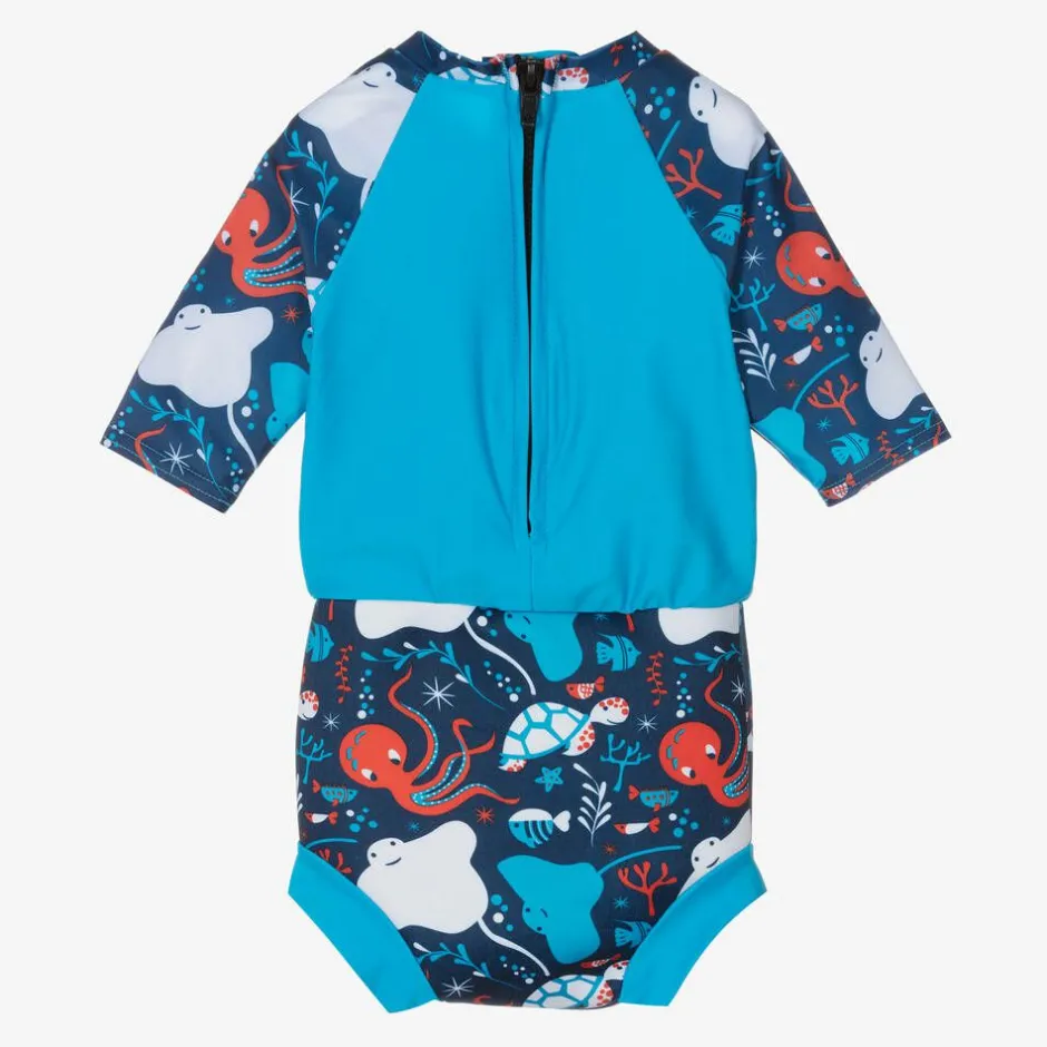 Splash About Blue Happy Nappy Baby Sun Suit (UPF50+) New