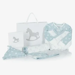 The Little Tailor Blue Hare Print Cotton Babysuit Set Best
