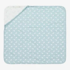 The Little Tailor Blue Hare Print Reversible Cotton Blanket (69cm) Discount