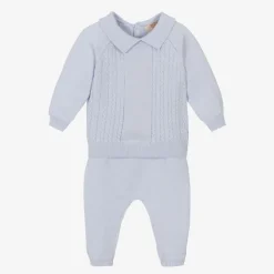 Caramelo Kids Blue Knit Top & Trousers Set Outlet