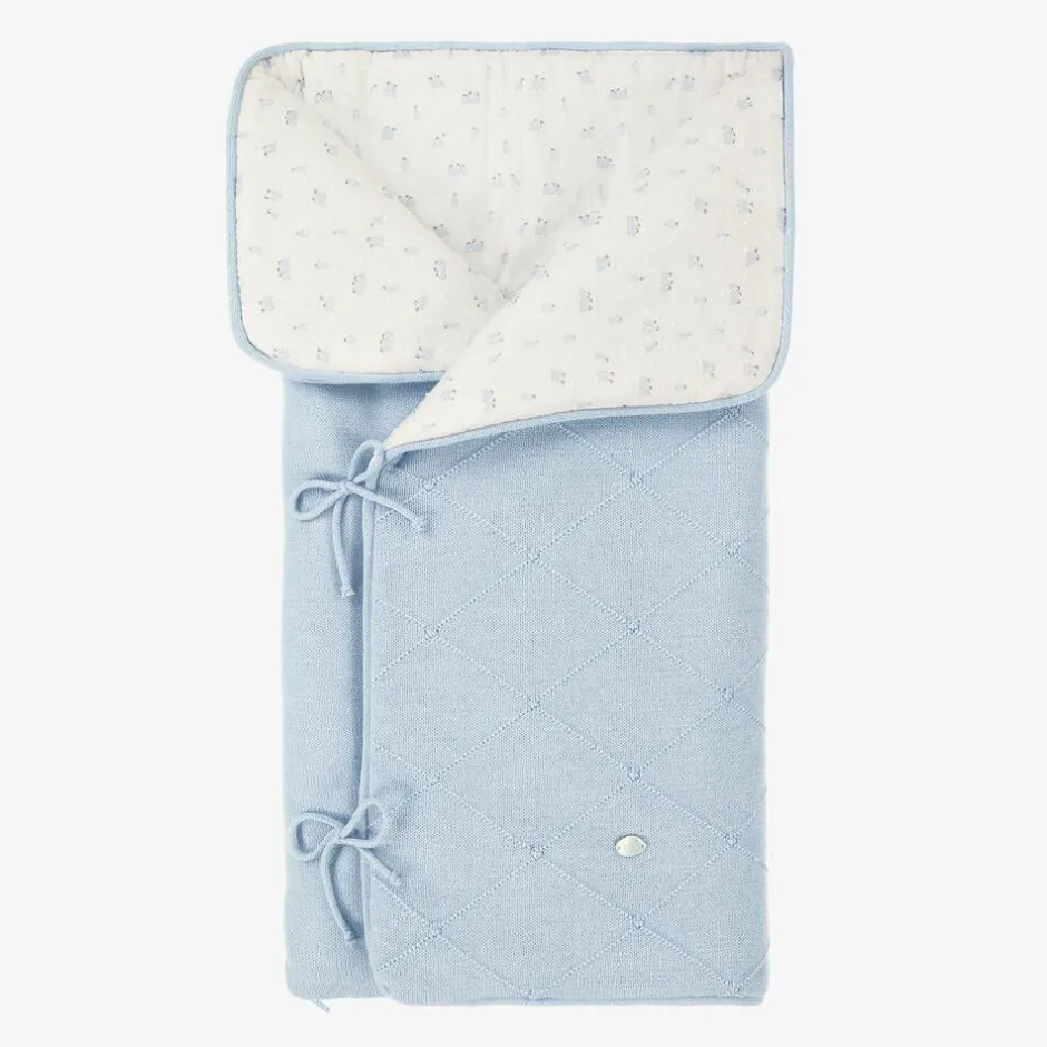 Paz Rodríguez Blue Knitted Baby Nest (69cm) Outlet
