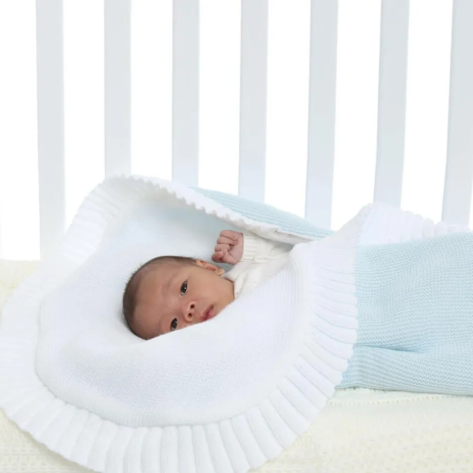 Minutus Blue Knitted Baby Nest (75cm) Discount
