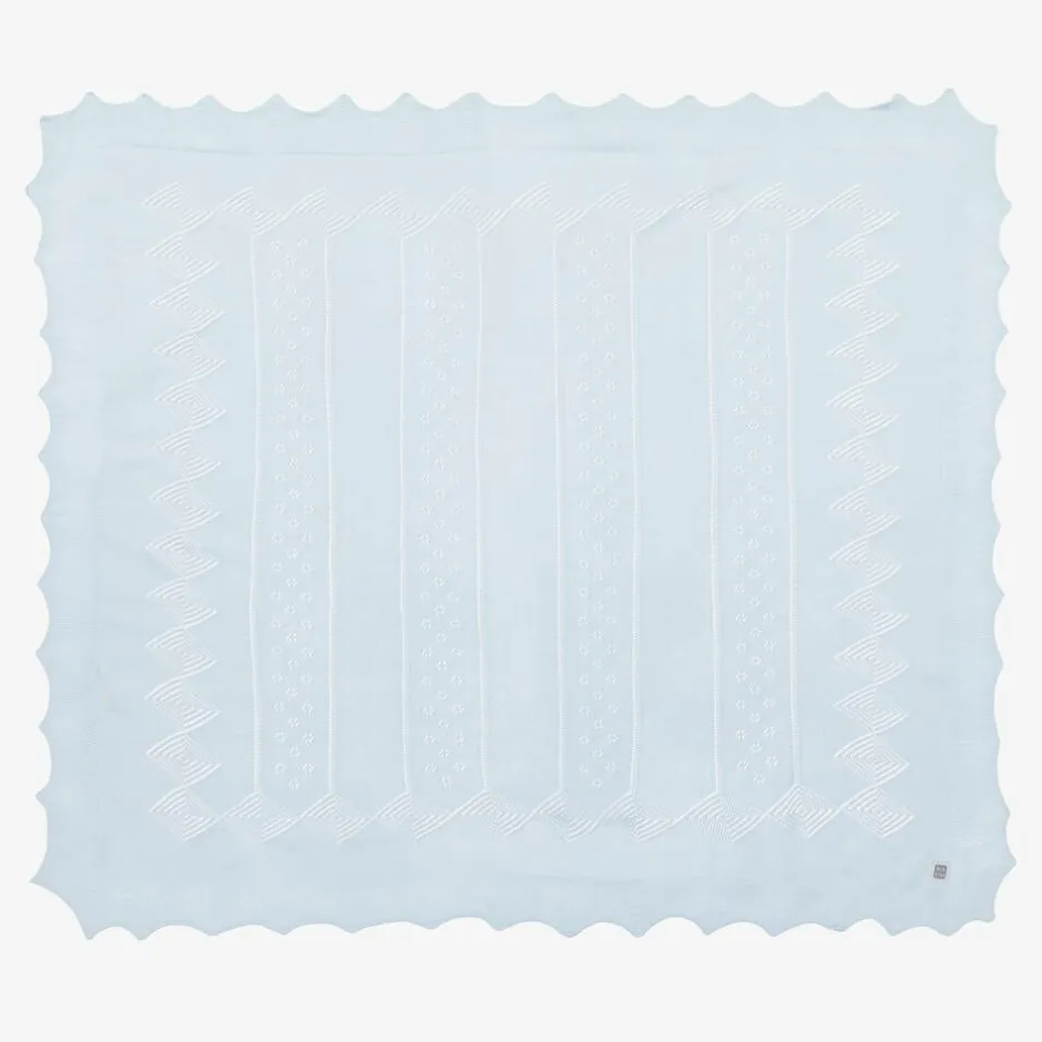 Minutus Blue Knitted Baby Shawl (105cm) Discount