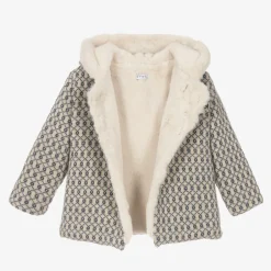 Mebi Blue Knitted Wool & Plush Coat Sale