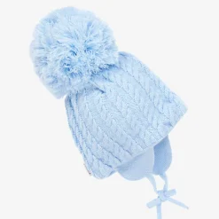 Sätila of Sweden Blue Laura Knitted Giant Pom-Pom Beanie Outlet