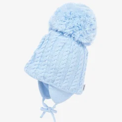 Sätila of Sweden Blue Laura Knitted Giant Pom-Pom Beanie Outlet
