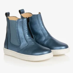 Joyday Blue Leather Ankle Boots Online