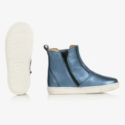 Joyday Blue Leather Ankle Boots Online