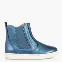 Joyday Blue Leather Ankle Boots Online