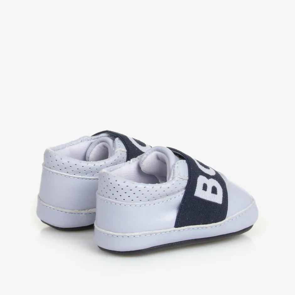 BOSS Blue Leather Baby Pre-Walker Shoes Best