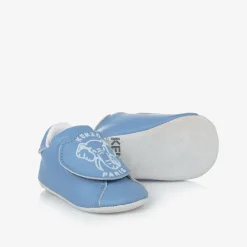 KENZO KIDS Blue Leather Elephant Pre-Walker Shoes Outlet