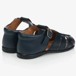 Childrens Classics Blue Leather Sandals Discount