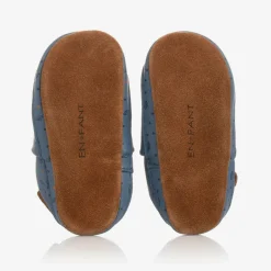 EN FANT Blue Leather Slippers Sale