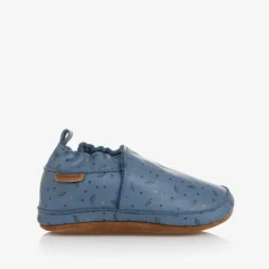 EN FANT Blue Leather Slippers Sale