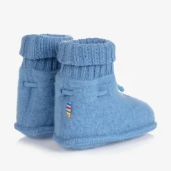 Joha Blue Merino Wool Baby Booties Sale