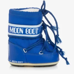 Moon Boot Blue Mini Nylon Snow Boots