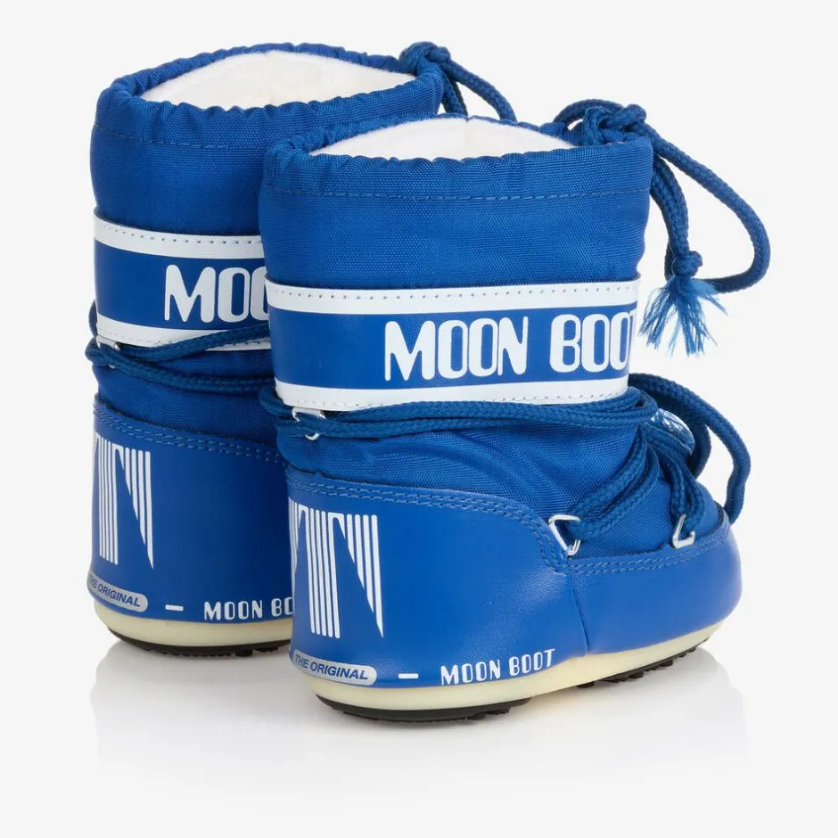 Moon Boot Blue Mini Nylon Snow Boots