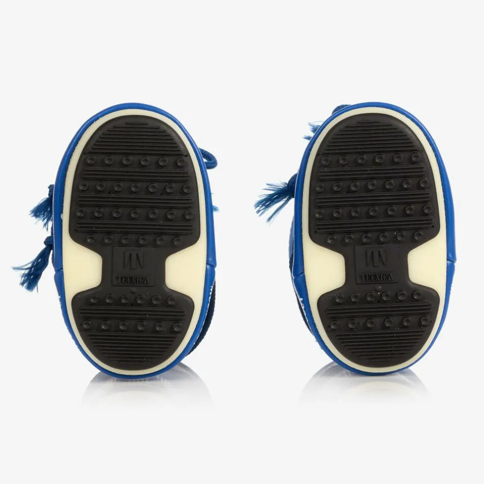 Moon Boot Blue Mini Nylon Snow Boots