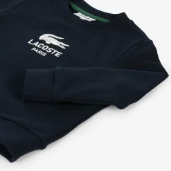 Lacoste Blue Organic Cotton Crocodile Logo Sweatshirt Sale