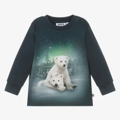 Molo Blue Organic Cotton Polar Bear Top Best